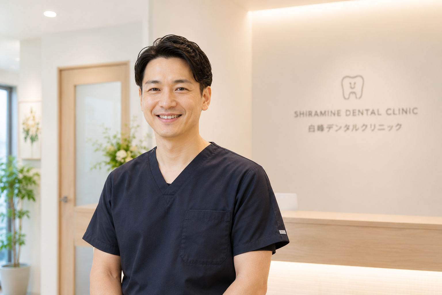 白衣を着た院長